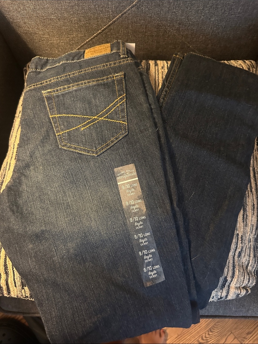 Aeropostale Men's Dark Blue Slim Straight Jeans